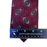 Polo Ralph Lauren Mens Burgundy 100% Silk Patterned Tie Geometric Design