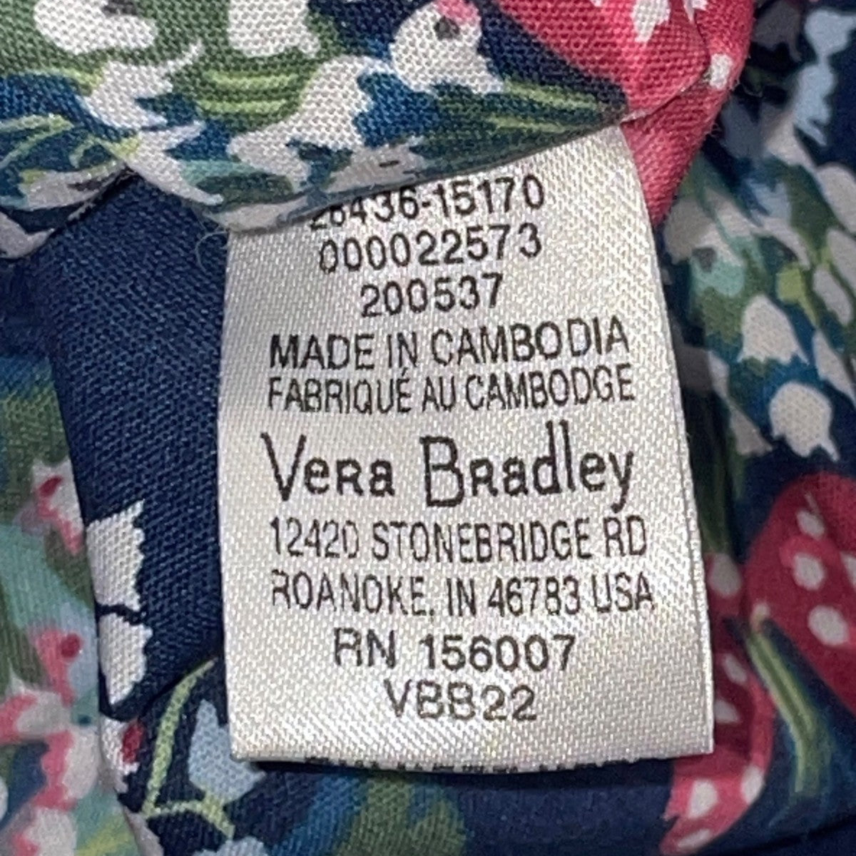 Vera Bradley Womens Navy Quilted Floral Adjustable Strap On-The-Go Crossbody Bag