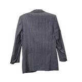 Saint Laurent Mens Gray Wool Pinstripe Blazer & Pants Suit Classic Fit