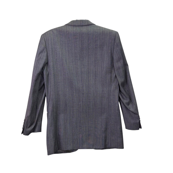 Saint Laurent Mens Gray Wool Pinstripe Blazer & Pants Suit Classic Fit