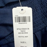 Soma Womens Navy Blue Rayon Blend Maxi Dress Tiered Invisible Support Sz Large