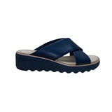 Clarks Collection Women’s Black Criss-Cross Comfort Wedge Slide Sandals Size 7.5