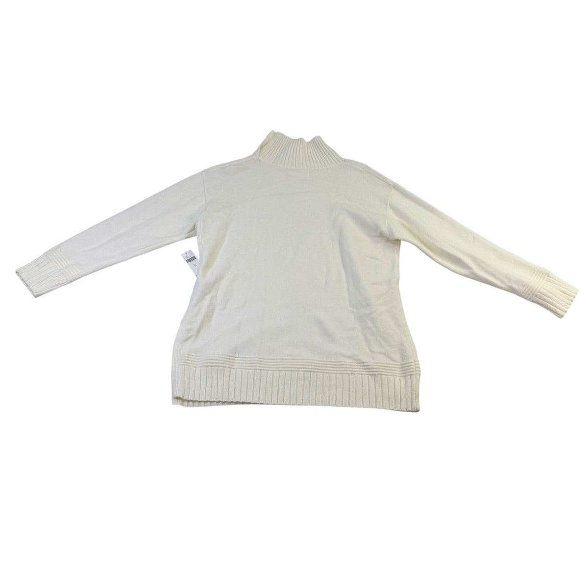 Anthropologie Womens Ivory Sweater High Neck Button Detail Size XS