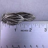 Vintage Silver Tone Womens Leaf Clip-On Earrings Double Leaf Design