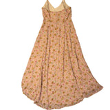 Line & Dot Womens Pink Floral Midi Dress With Spaghetti Straps & Side Slit Sz M