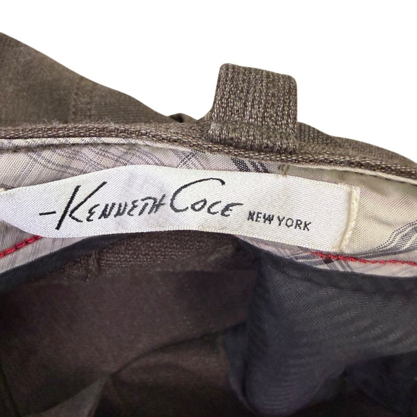 Kenneth Cole Mens Brown Casual Flat-Front Pants Durable & Stylish Size 42x29