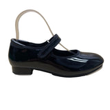 Linodes Big Kid Black Patent Easy Strap Tap Dance Shoes Size 4M