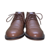 Sonoma Men’s Cognac Brown Faux Leather Lace-Up Ortholite Aaron Ankle Boots Sz 8M