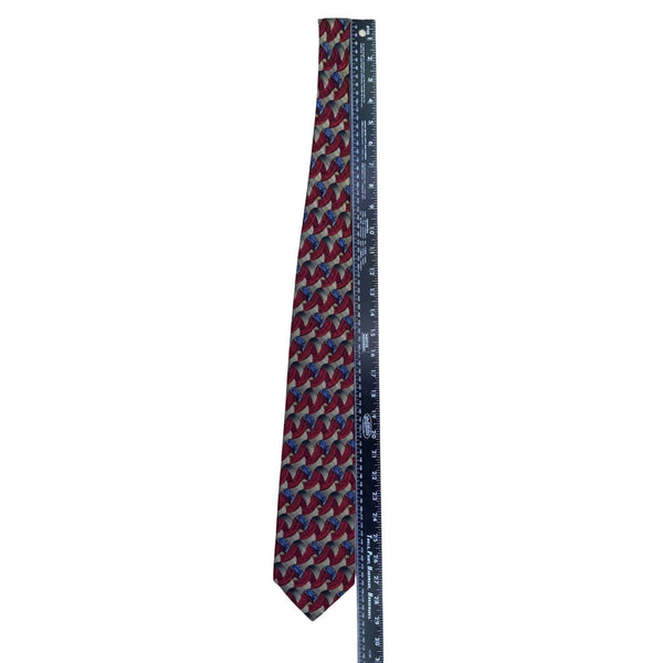 Robert Talbott Studio Mens Silk Necktie Red & Gold Abstract Multi-Color Pattern