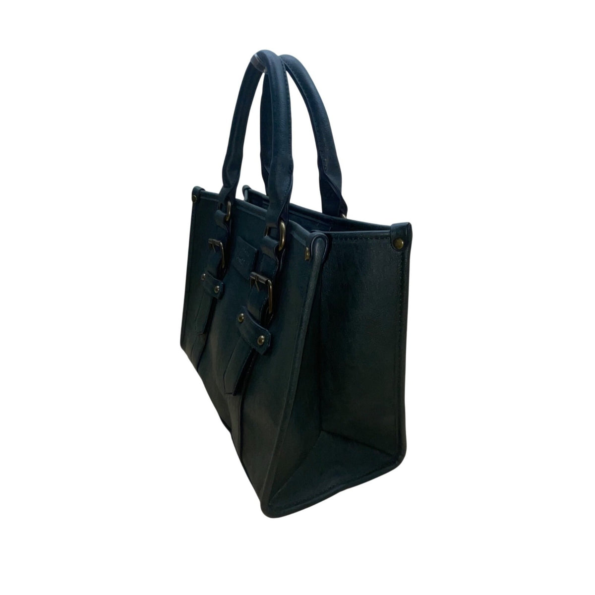 G.H. Bass & Co. Women’s Dark Green Vegan Leather Structured Handbag Tote Bag