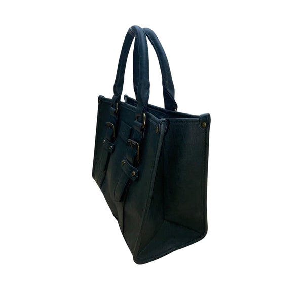 G.H. Bass & Co. Women’s Dark Green Vegan Leather Structured Handbag Tote Bag