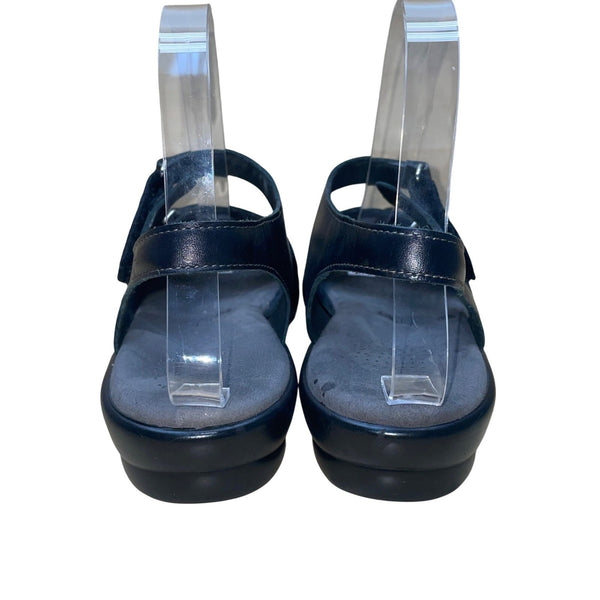 SAS Women’s Black Leather Adjustable Strap Tripad Comfort Sandals Size 7M
