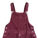 Levis Womens Burgundy Cotton Corduroy Button-Front Overall Midi Dress Size M