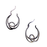 Sterling Silver Womens Twisted Loop Earrings .925 Geometric Design Lightweight