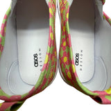 Asos Women’s Green & Pink Canvas With Floral Print Slip-On Sneakers Size US 9
