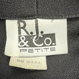 R.J. & Co Petite Womens Black Beaded Blazer & Pants 2-Piece Sz 14P Top12P Pants