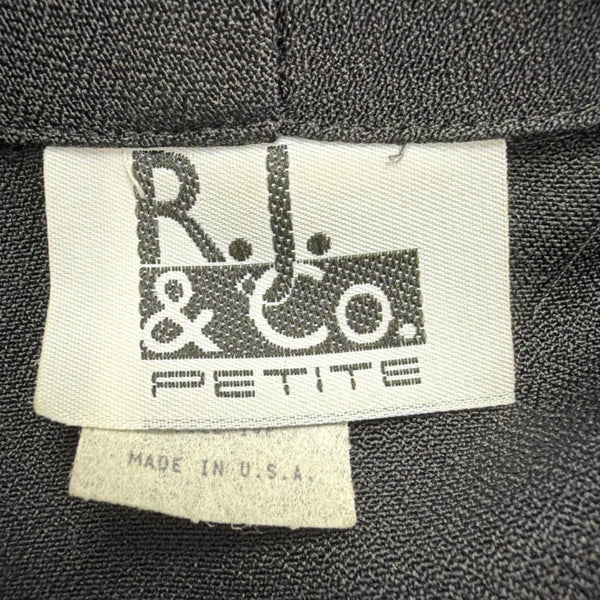 R.J. & Co Petite Womens Black Beaded Blazer & Pants 2-Piece Sz 14P Top12P Pants