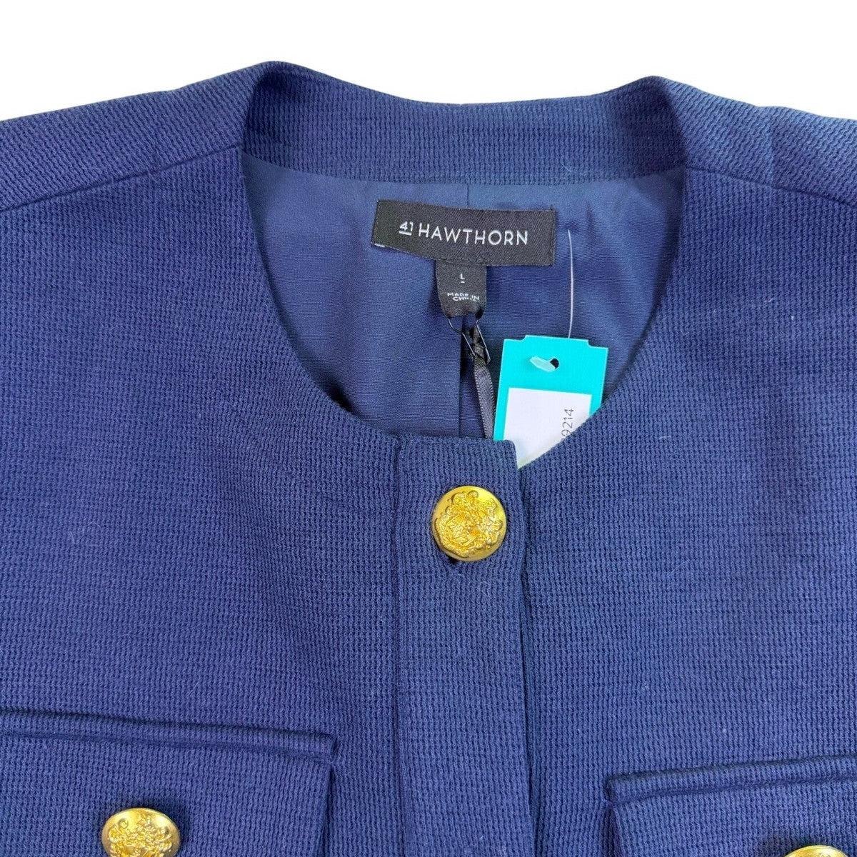 41 Hawthorn Womens Navy Military Style Jacket With Gold Buttons Size L