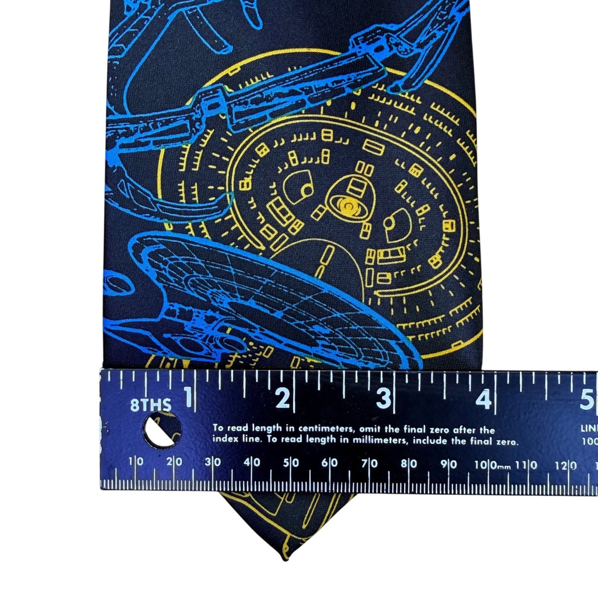 Ralph Marlin Mens Navy Blue Polyester USS Enterprise Starfleet Tie Spaceprint