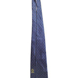 Fabergé Mens Blue All Silk Geometric Patterned Handmade Tie Made In USA