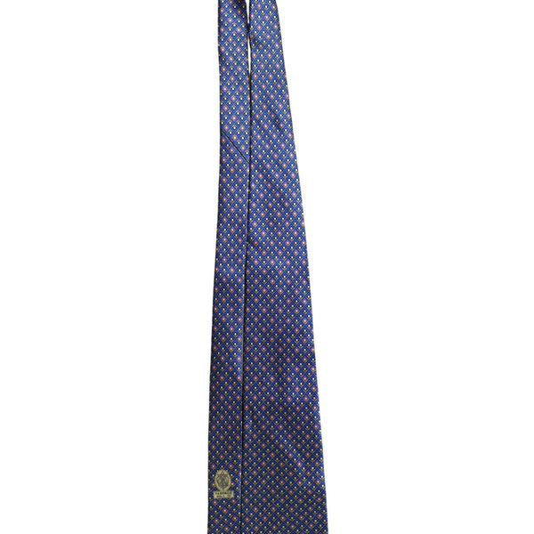 Fabergé Mens Blue All Silk Geometric Patterned Handmade Tie Made In USA