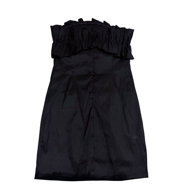 Thirty Thirty L.A. Womens Black Polyester Ruffled Strapless Dress Size M