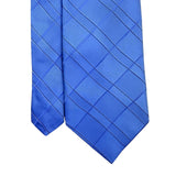 DKNY Mens Blue 100% Silk Plaid Neck Tie Made In USA Elegant Business Accessory