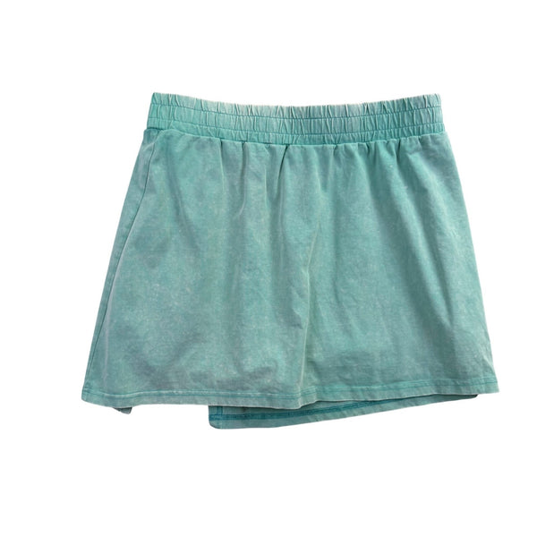 Sleeveless Cotton Top & Elastic Waist Shorts Set Women Teal Size L
