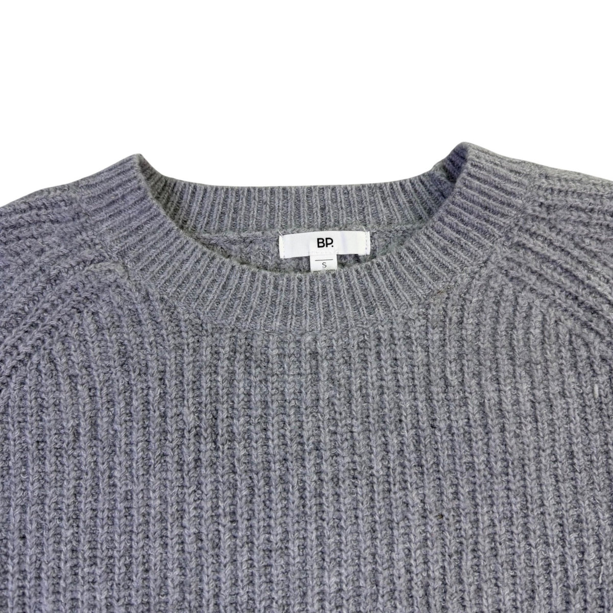 BP Womens Gray Ribbed Knit Crewneck Sweater Size S