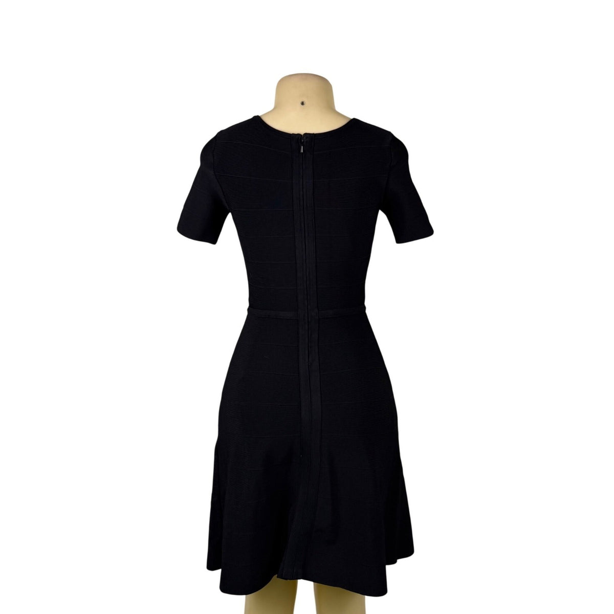 White House Black Market Womens Black  Scoop Neck Short Sleeve Dress Sz XS