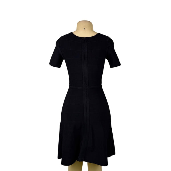 White House Black Market Womens Black  Scoop Neck Short Sleeve Dress Sz XS