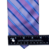 Corporate Image Mens Pink Blue Silk Striped Necktie All Silk Accessory