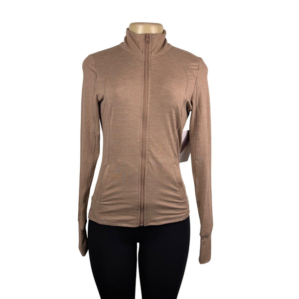 Gottex Women’s Taupe Full-Zip Long Sleeve Lightweight Sweater Size S - New