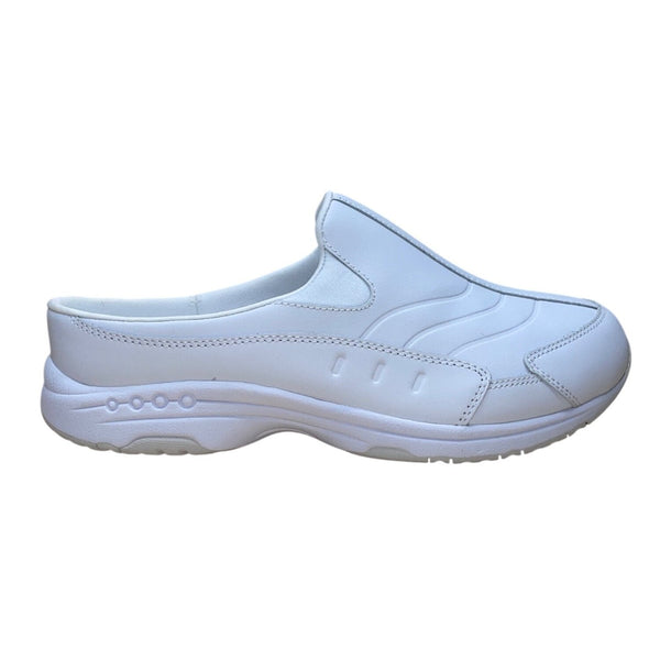 Easy Spirit Women’s White Leather Tourguide Slip-On Mules Shoes Size 11M