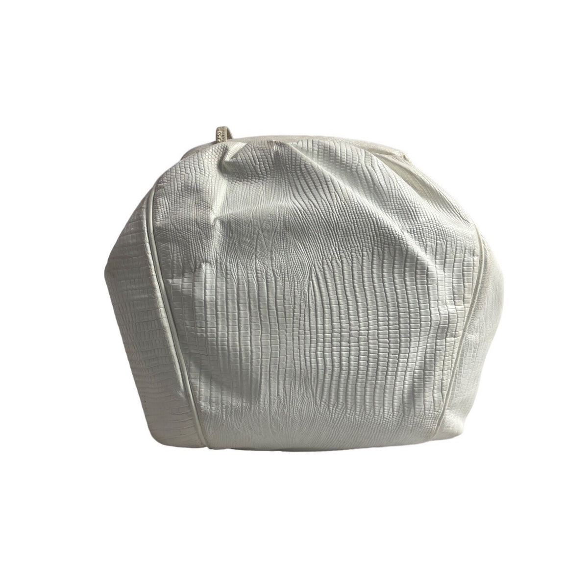 Vintage Sharif Women's White Crock Skin Leather Crossbody Bag Sz S
