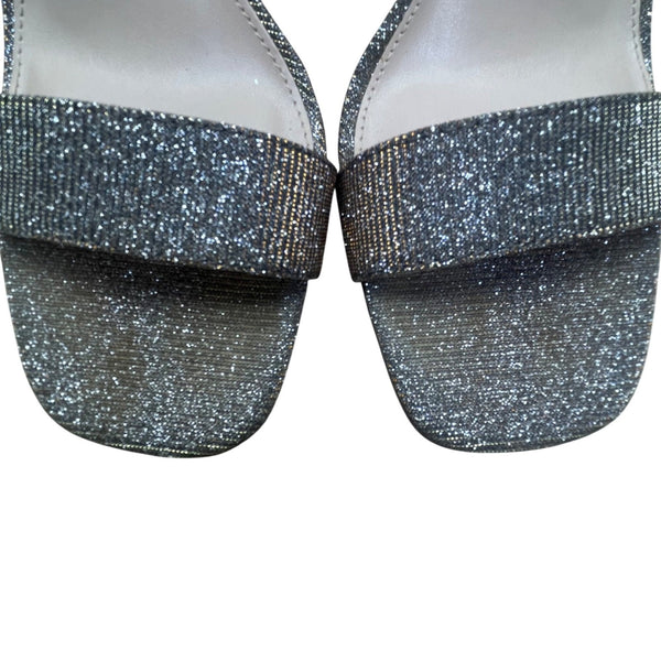 Kelly & Katie Women’s Bronze Glitter Ankle Strap Block Heel Caital Sandals Sz 9M