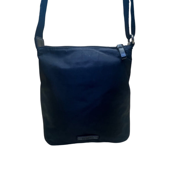 Nine & Co Women’s Black Nylon With Front Pockets Adjustable Strap Crossbody Bag