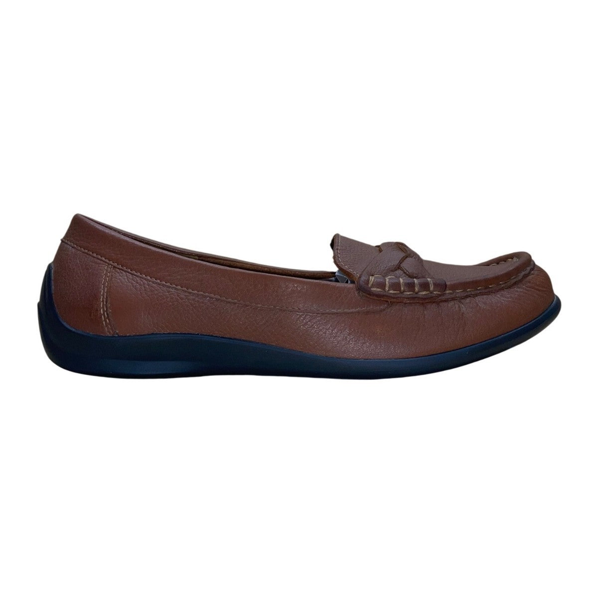 Hotter Women’s Brown Leather Comfort Sole Selena Loafers Size 9.5
