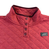 Eddie Bauer Womens Red Quilted & Mock Neck Pullover Sweatshirt Size XL 