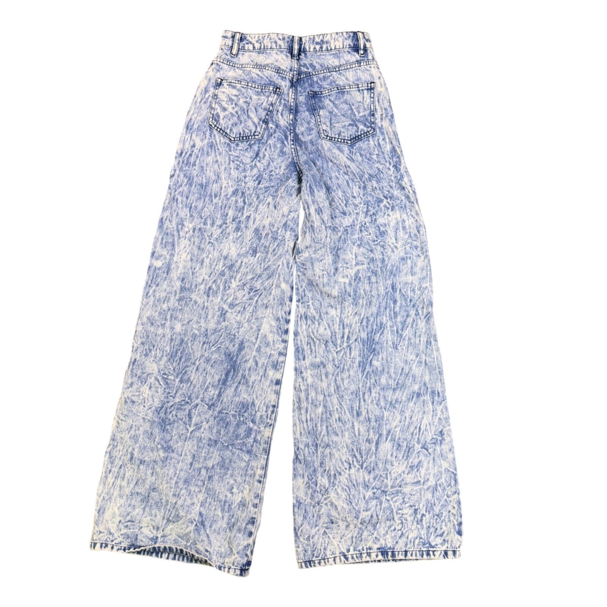 ASOS Womens Acid Wash Wide-Leg Jeans100% Cotton Blue Made In Turkey Size 26/32