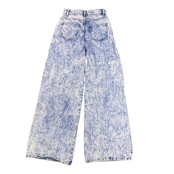 ASOS Womens Acid Wash Wide-Leg Jeans100% Cotton Blue Made In Turkey Size 26/32