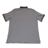 Lands End Mens Purple/White Striped Supima Polo Shirt Short Sleeve Sz 46-48