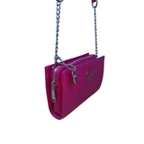 Steve Madden Women’s Fuchsia Faux Leather Chain Strap Compact Crossbody Bag