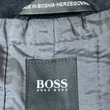 Boss Mens Black Cotton Blazer Jacket Two-Button Style W/ Lining Detail Size 40R