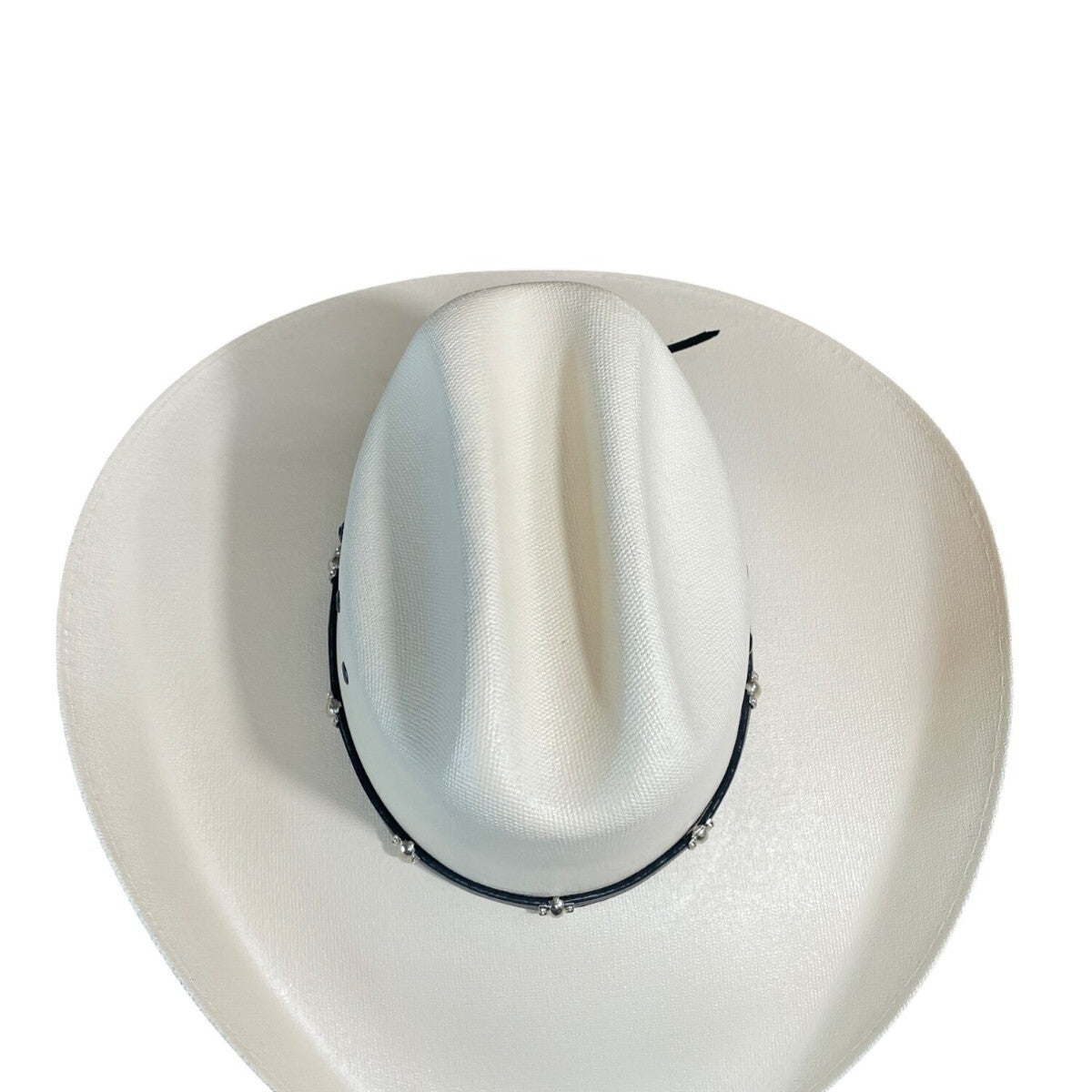 Lone Star White Western Cowboy Hat With Black Band & Silver Accents