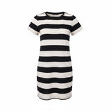 Banana Republic Womens Black & White Striped T-Shirt Dress Casual Style Size S