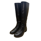 Sofft Women’s Black Leather Stitched Detailing Zip-Up Knee High Boots Size 7.5M