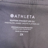 Athleta Womens Gray Elation Straight Leg Pants Activewear & Yoga Size 2X