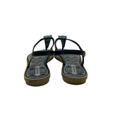 American Eagle Women’s Black Rubber Animal Print Studded T-Strap Sandals Size 9