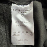 Petite Studio Womens Black Flared Pants Pearl Embellishments Sz XS